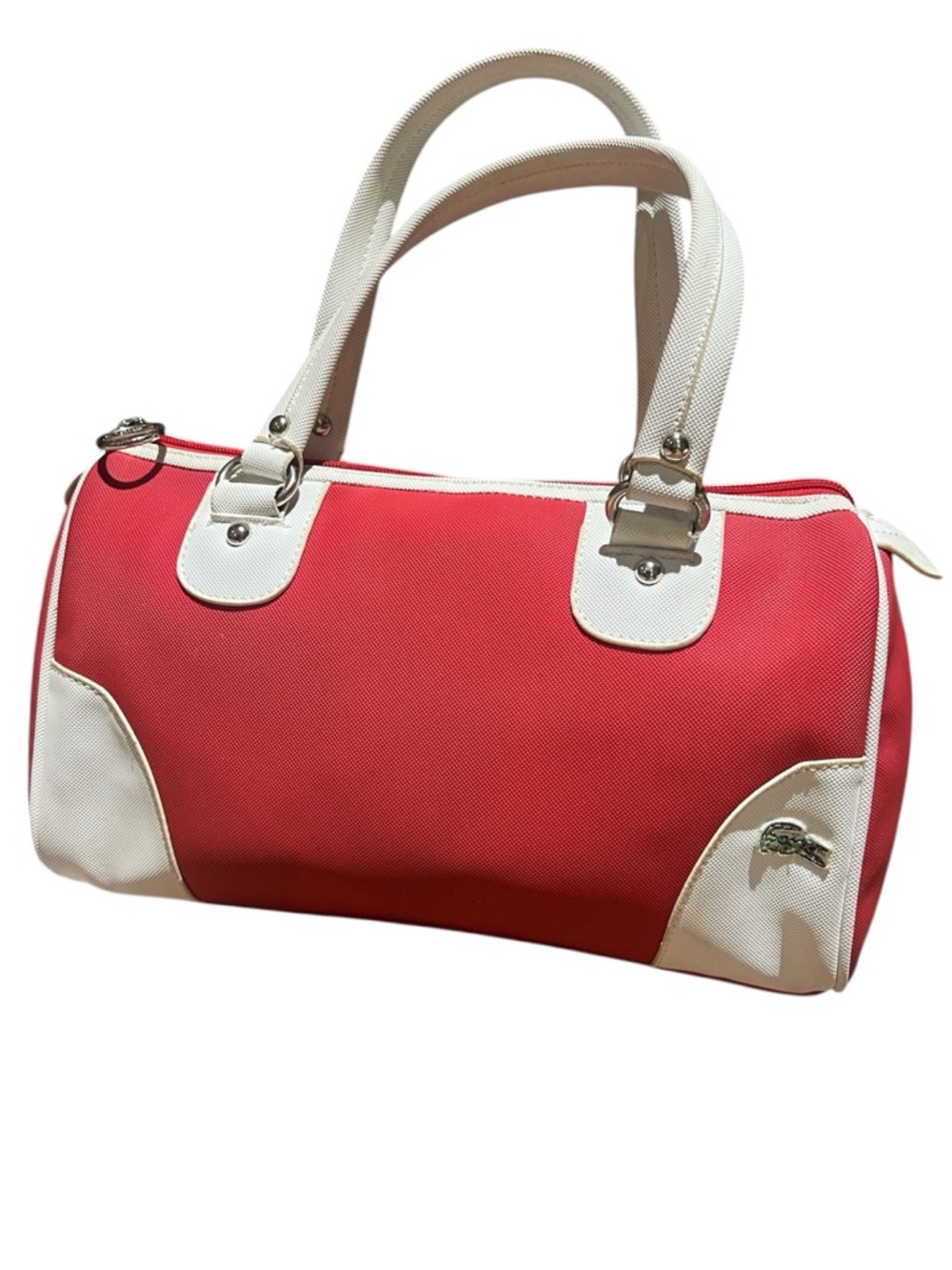 Lacoste Bowling Bag Handbag Red White